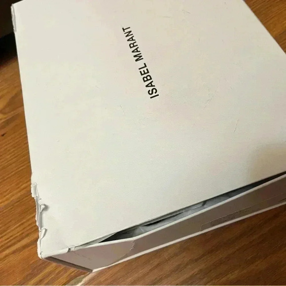 NIB Isabel Marant Folk Laser Lennyo Leather Sandals Cognac Tan Brown 8 1/2 - Picture 14 of 14